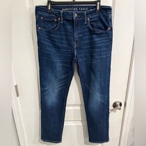 American Eagle Outfitters Men's Dark Blue Slim Straight Jeans